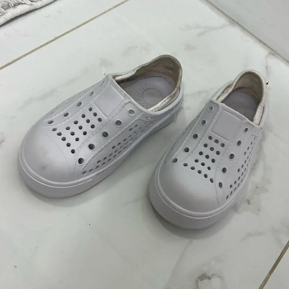 White Slip On Toddler Shoes - Super Cute Size 25